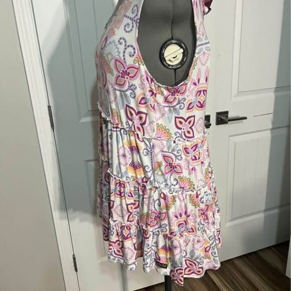 XL Blouse Matilda Jane NWT ruffle bottom and bow tie off back Tank Blouse - Picture 4 of 7